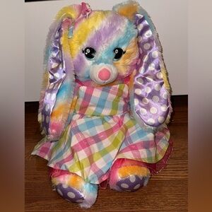 Build-A-Bear Rainbow Plush Bunny with Dress